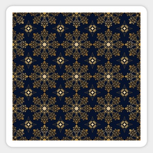 Gold Snowflake Decoration on Navy Sticker